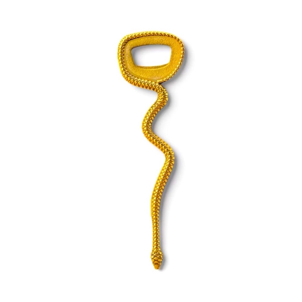 Snake Designed Bottle Opener, Gold Finish, Threshold Bar Collection, New